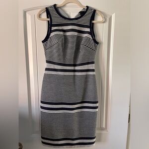 Navy/white cotton blend J. Crew sleeveless dress. Size 0.